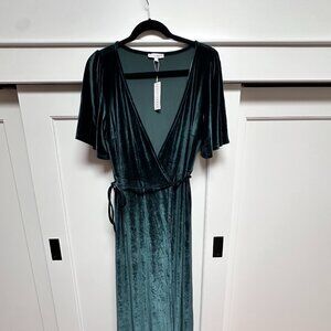 Baltic Born Meghan Emerald Velvet Wrap Dress - Size L